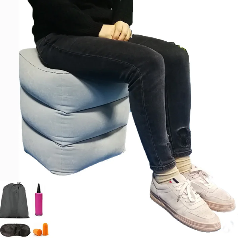 

Portable Car Pillow Inflatable Travel Sleeping Aircraft Foot Pad Foot Travel Pillow Leg Train Sleeping Aircraft Pillow