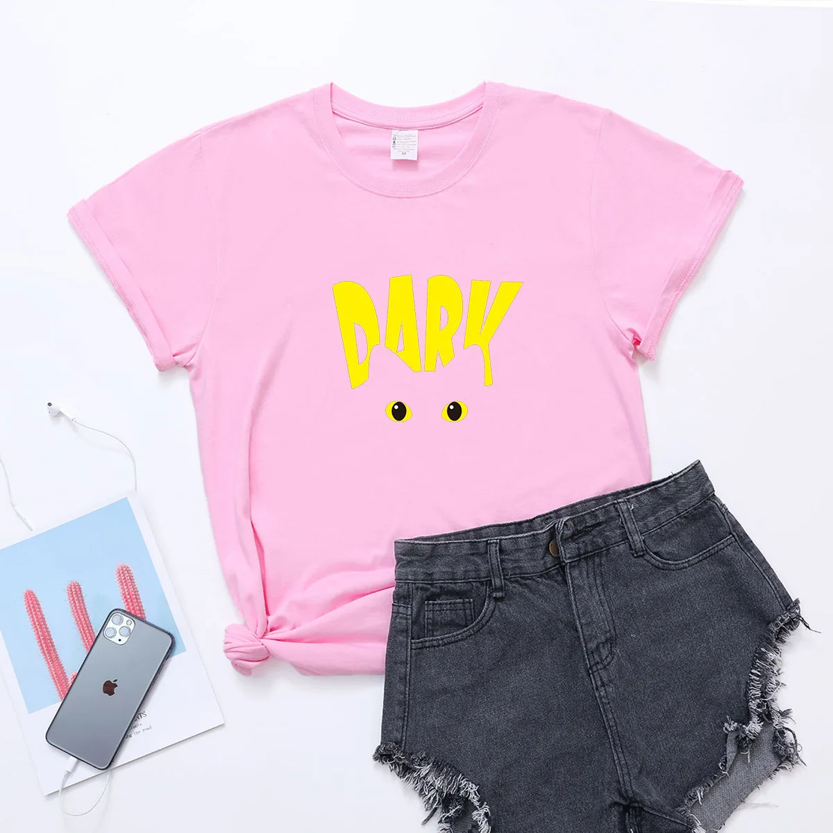 

Новая футболка с коротким рукавом и принтом для дам GRAY22