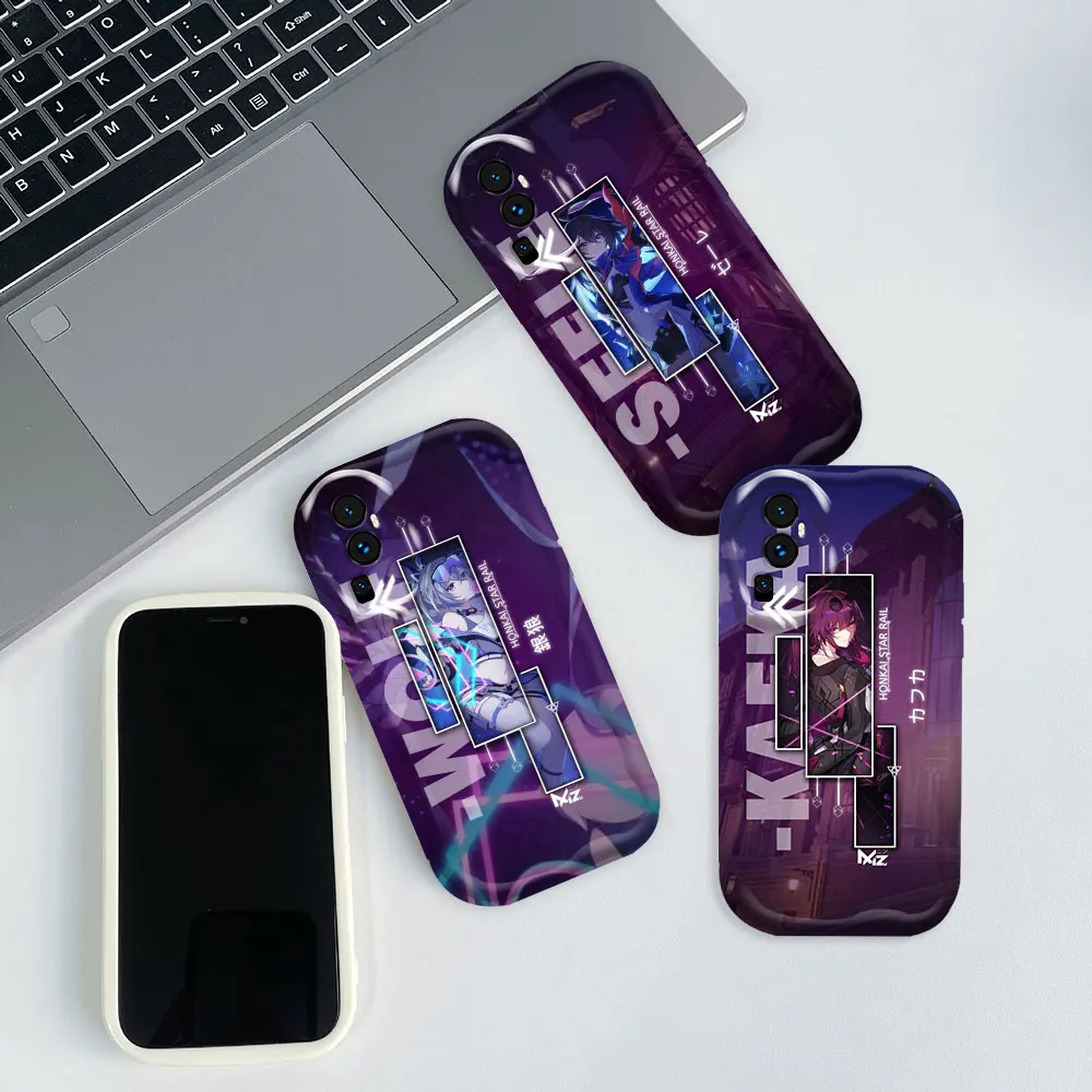 Игра Honkai Star Rail Kafka 3D Wave чехол для телефона OPPO Reno 11 11F 8 8T 7 7Z 6 5 5F 4 Pro Lite A17 A16 A15 4G 5G