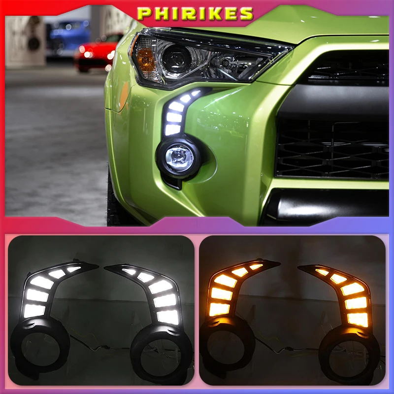 

LED DRL Headlights For Toyota 4 Runner 4Runner 2014 - 2021 Daytime Running Light Car Accessories foglights Fog Lamp Decoration