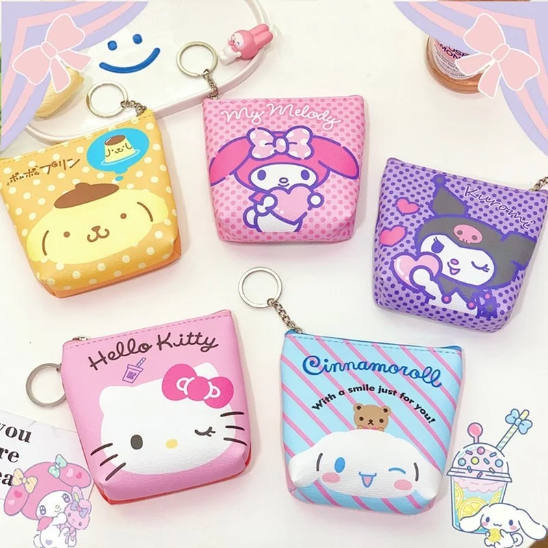 

Sanriod Anime Cartoon Melody Cinnamoroll Wallet Coin Purse Wallet Purse Coin Holder Kawaii Card Holder Key Storage Pouch Gift