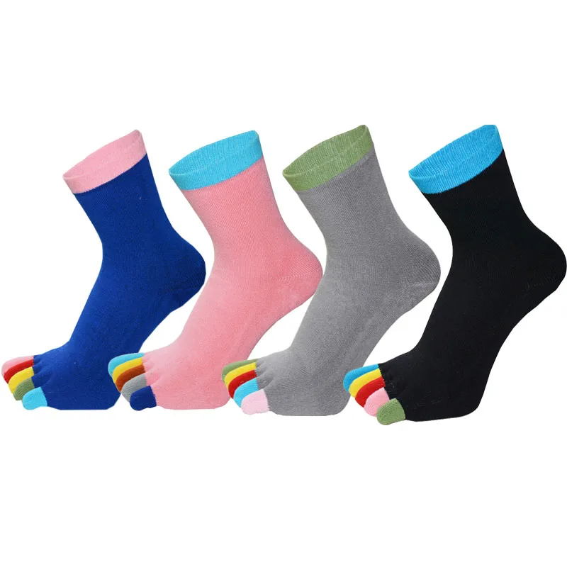 

3 Pairs Women Autumn Winter Socks Colored Toe Five Fingers Socks Female Comfortable Warm Thick Terry Cotton Socks with Toes Gift