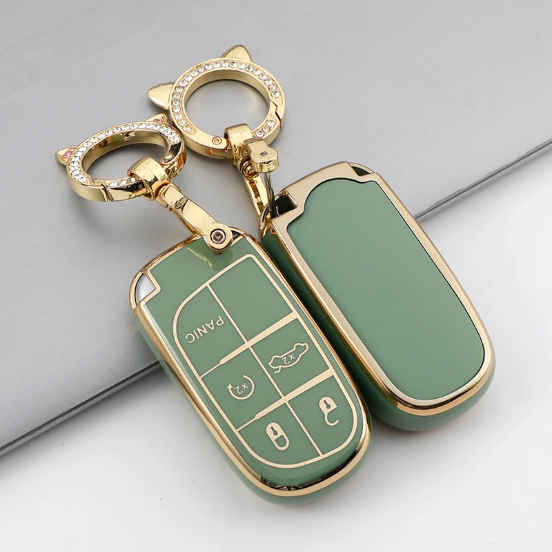 Чехол для автомобильного ключа из ТПУ Jeep WK2 KL BU MP Renegade Grand Cherokee Dodge Ram Charger 200 1500 Challenger