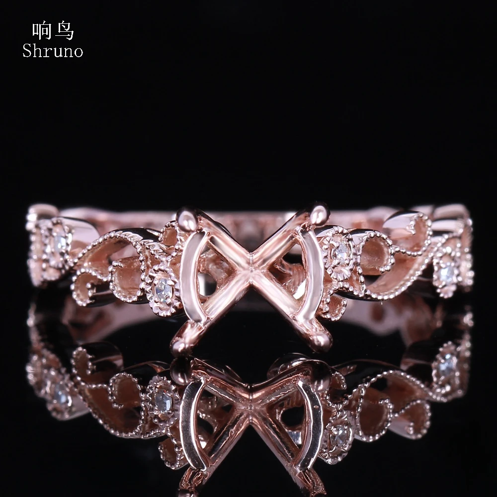 Shruno 7-8 мм Круглый Твердый 14 к 10 розовое золото лабораторный Выращенный Муассанит