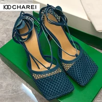 french 100 charei 2022 new high heel sandal rivet bow sheepskin thin heel pointed head soft leather upper%ef%bc%8cwith box dust bag