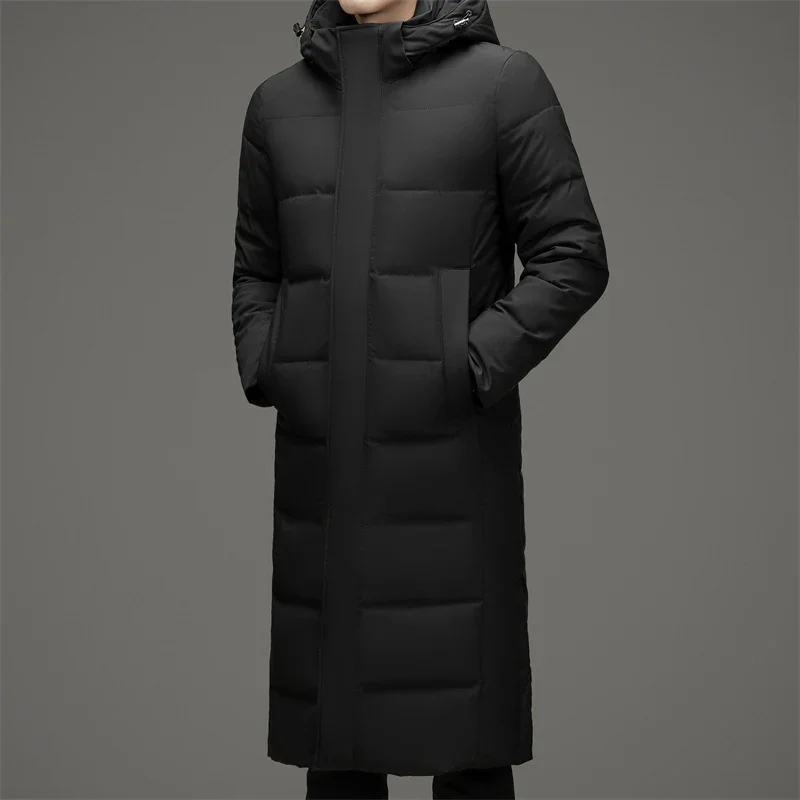 Мужской зимний пуховик длинный утиный пух Мужская Легкая Дизайнерская одежда с
