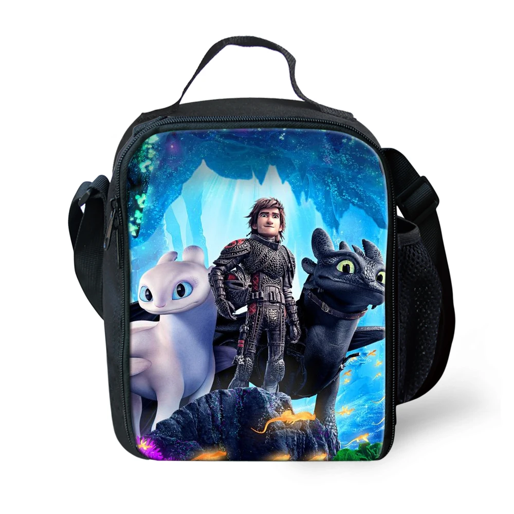Портативный Ланч-бокс с рисунком поезда-дракона-аниме термоизолированная сумка
