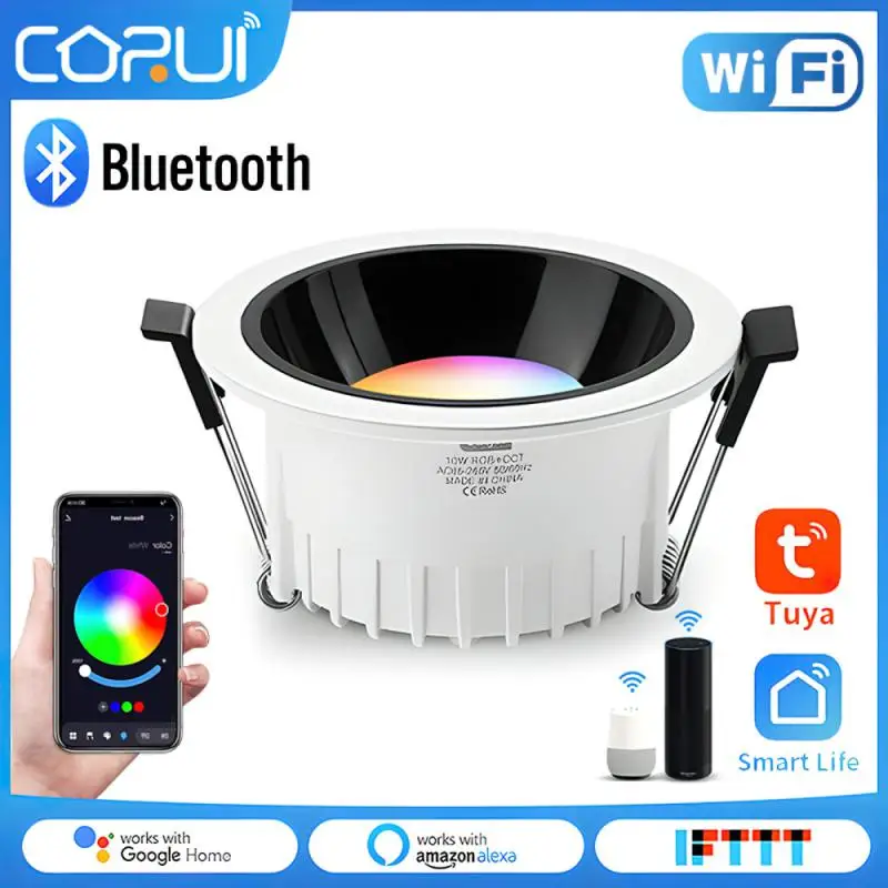 

Tuya 4inch Smart Downlight 10/15W LED Light SmartLife RGB CW+WW Lamp Support Alexa Google Home Via Hub