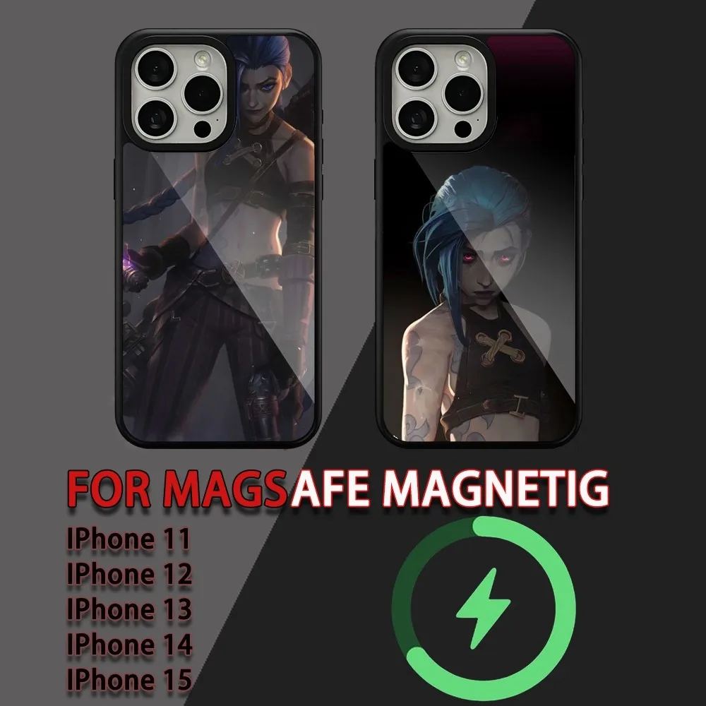 LOL JINX L-League Of Legends Игровой Чехол Для Телефона iPhone 15/14/13/12/11 Pro Max Plus Magsafe