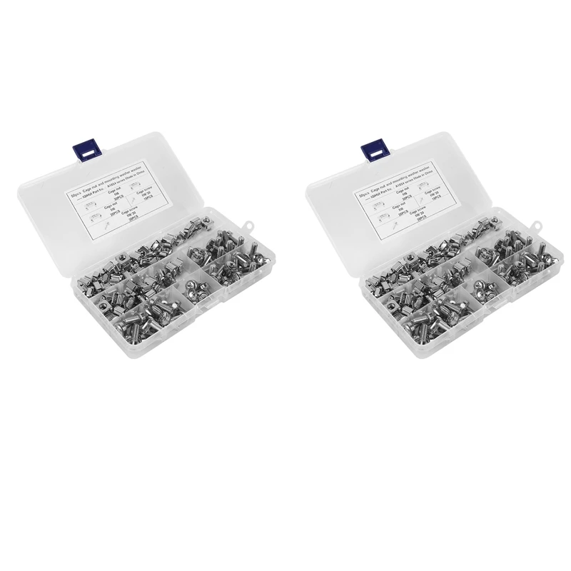 

HOT SALE 100 Sets M6 Square Hole Hardware Cage Nuts&Mounting Screws Washers For Server Rack And Cabinet(M6 X 20Mm)