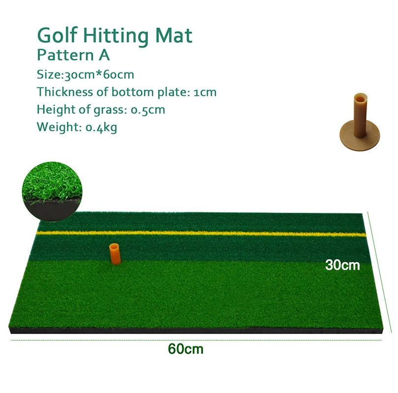 

Portable Golf Exercise Mat Home Training Indoor Mini Hitting Carpet Outdoor Driving Range Turf Double Color Grass Rug with TEE