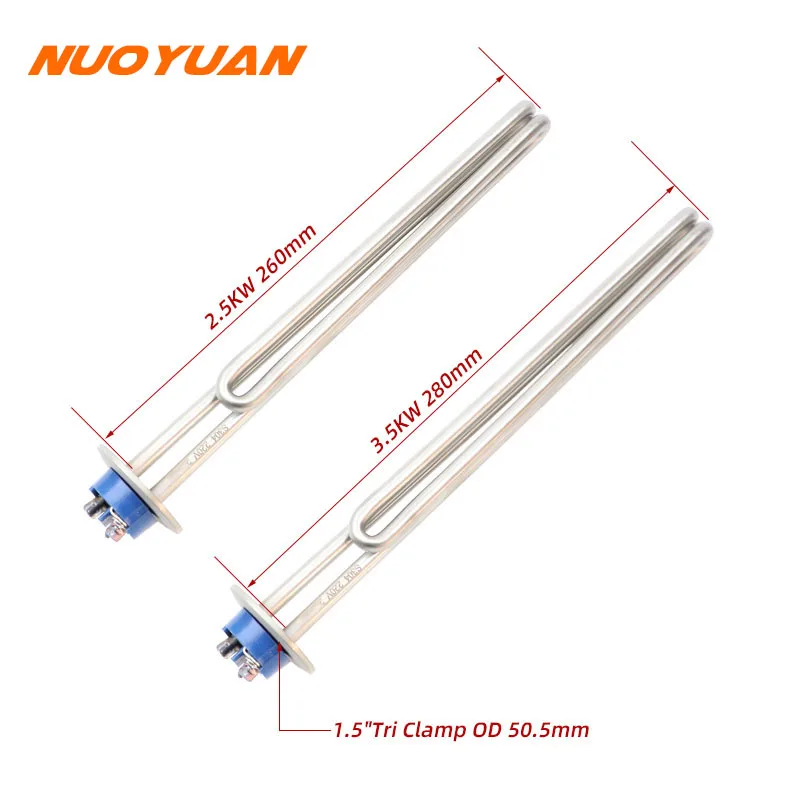 1 5 дюйма трехзажимный (OD50 5) 2 кВт/3 кВт погружной водонагреватель из нержавеющей