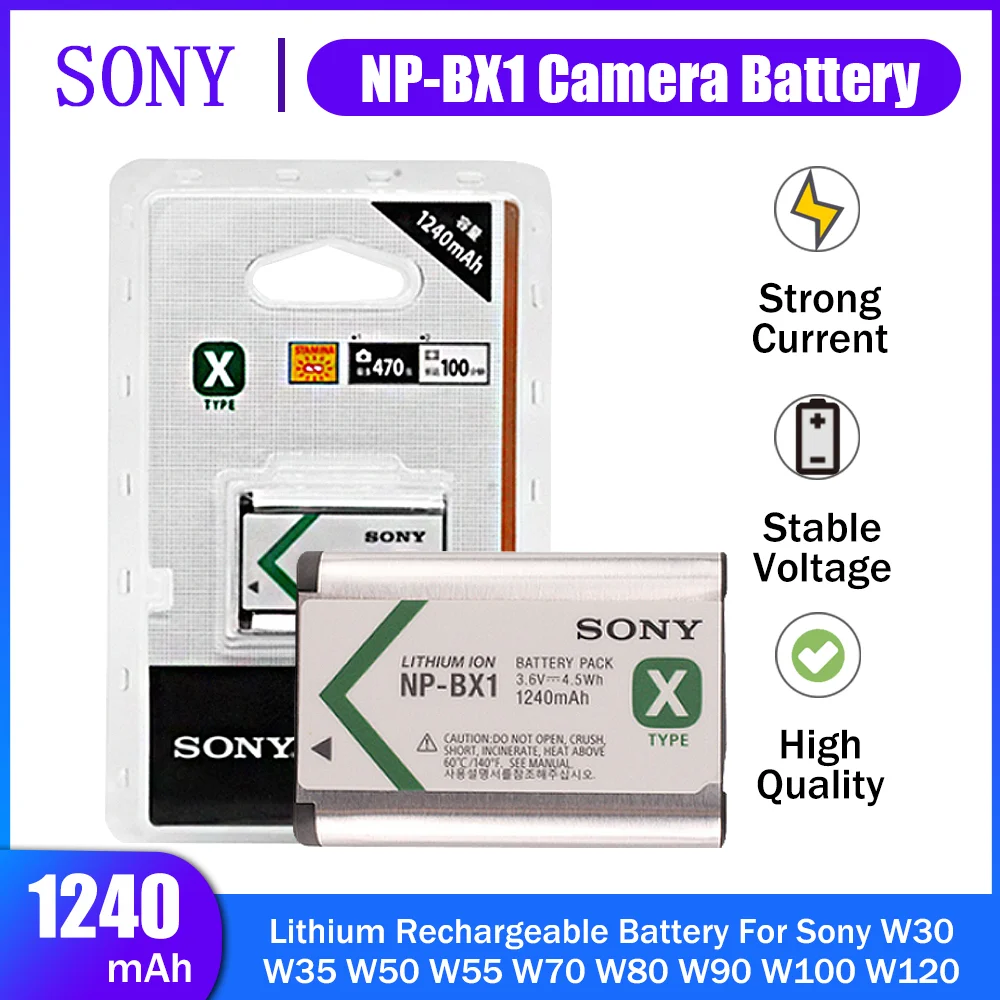 Аккумулятор для камеры SONY NP-BX1 NP BX1 NPBX1 3 6 В 1240 мАч литиевая батарея RX1 RX100 M3 M2 RX1R WX300