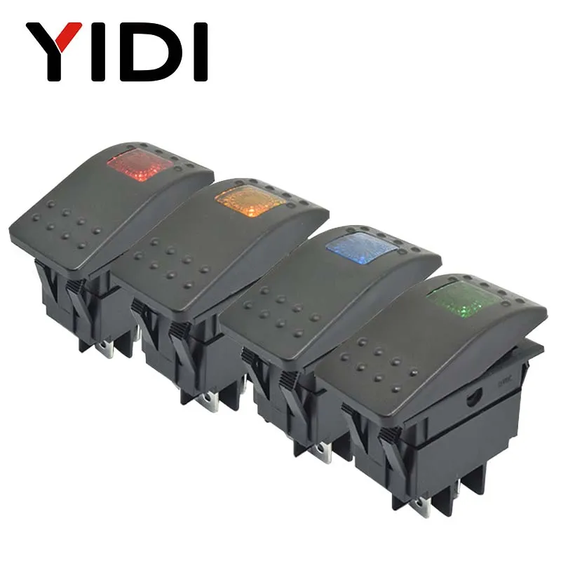 

Waterproof Bar Rocker Toggle Switch Car Boat Marine Rocker Switch Button 12V 220V LED Light Lamp 4pin on Off DPST Switch