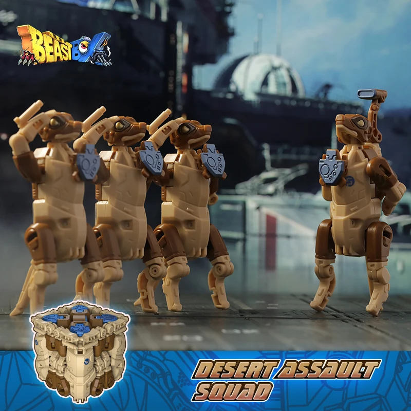 

Original 52TOYS BEASTBOX Series BB-48 DESERT ASSAULT Squad Meerkats Behemoth TransformationAnimal Action Figure Toy Mecha