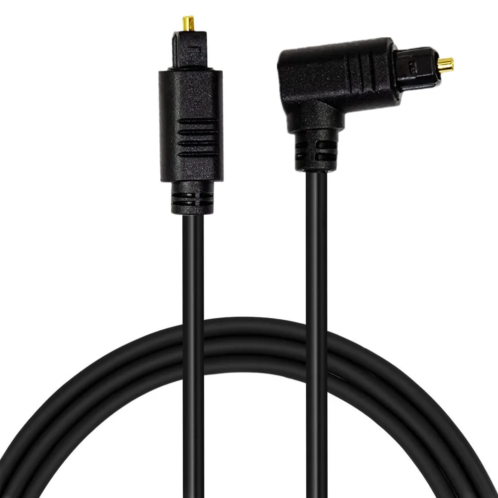 90 Degree Digital Optical Audio Cable Right Angle Toslink SPDIF Cable for Blu-ray Player Xbox Soundbar Fiber Cable 1m 2m