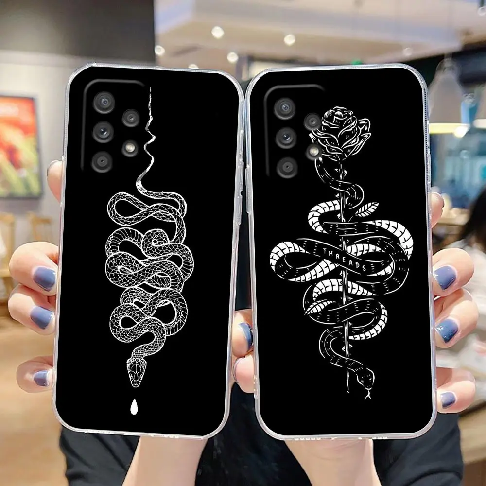 

Black Mamba Snake Tattoo Clear Case For Samsung A33 A52 A50 A70 A53 A71 A10 A11 A12 A13 A21S A22 A32 A30 A40 A51 A31 4G 5G Case