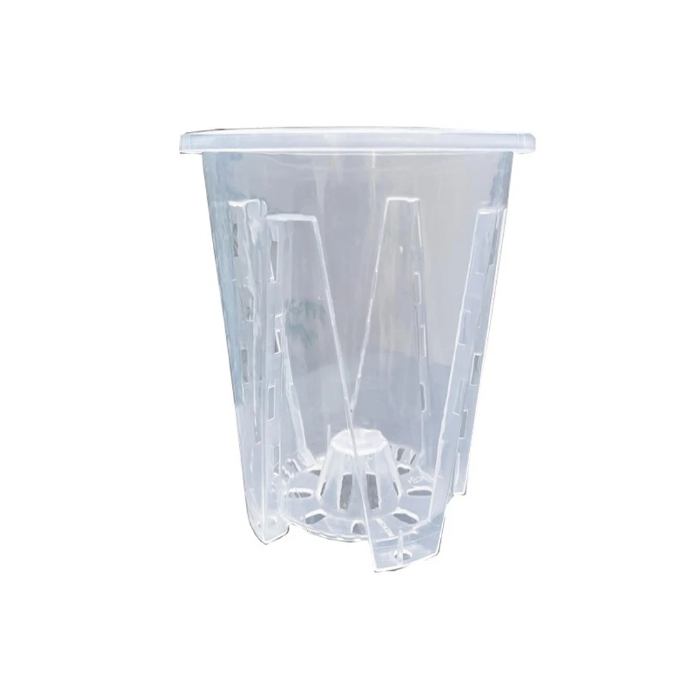 

Прозрачный пластиковый цветочный горшок с дренажными отверстиями, контейнер для посадки растений в помещении, 5-20 шт.