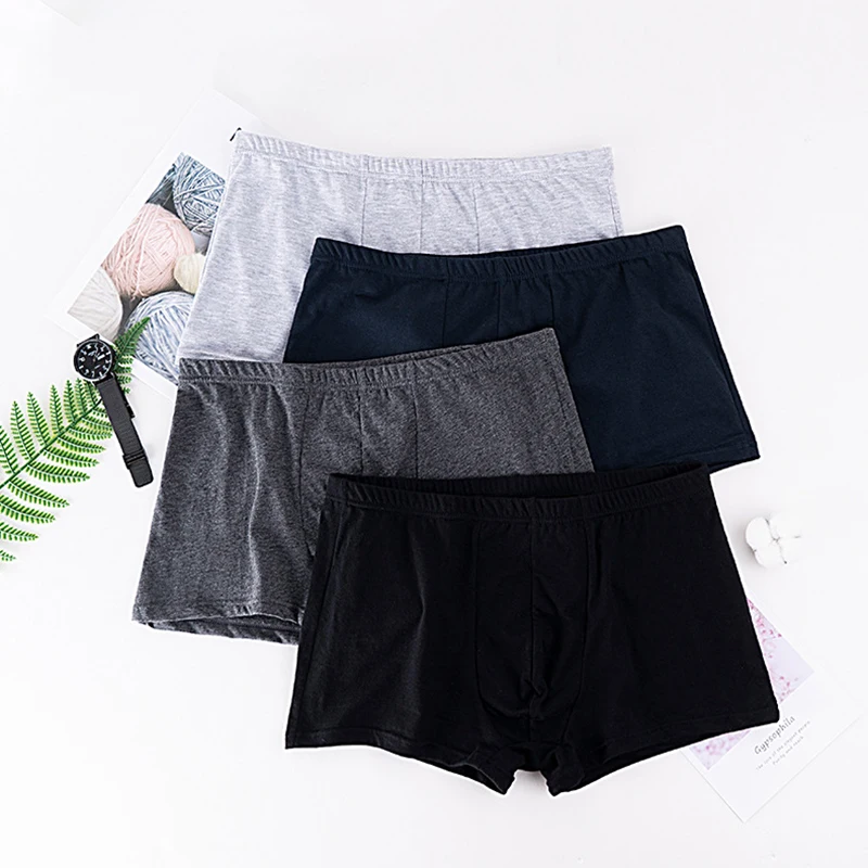 FK Hot Sale 6Pcs/Lot Boxers Male Panties Men's Underwear Boxers Breathable Sexy Man Boxer Solid Pure Cotton Underpants Wholesale