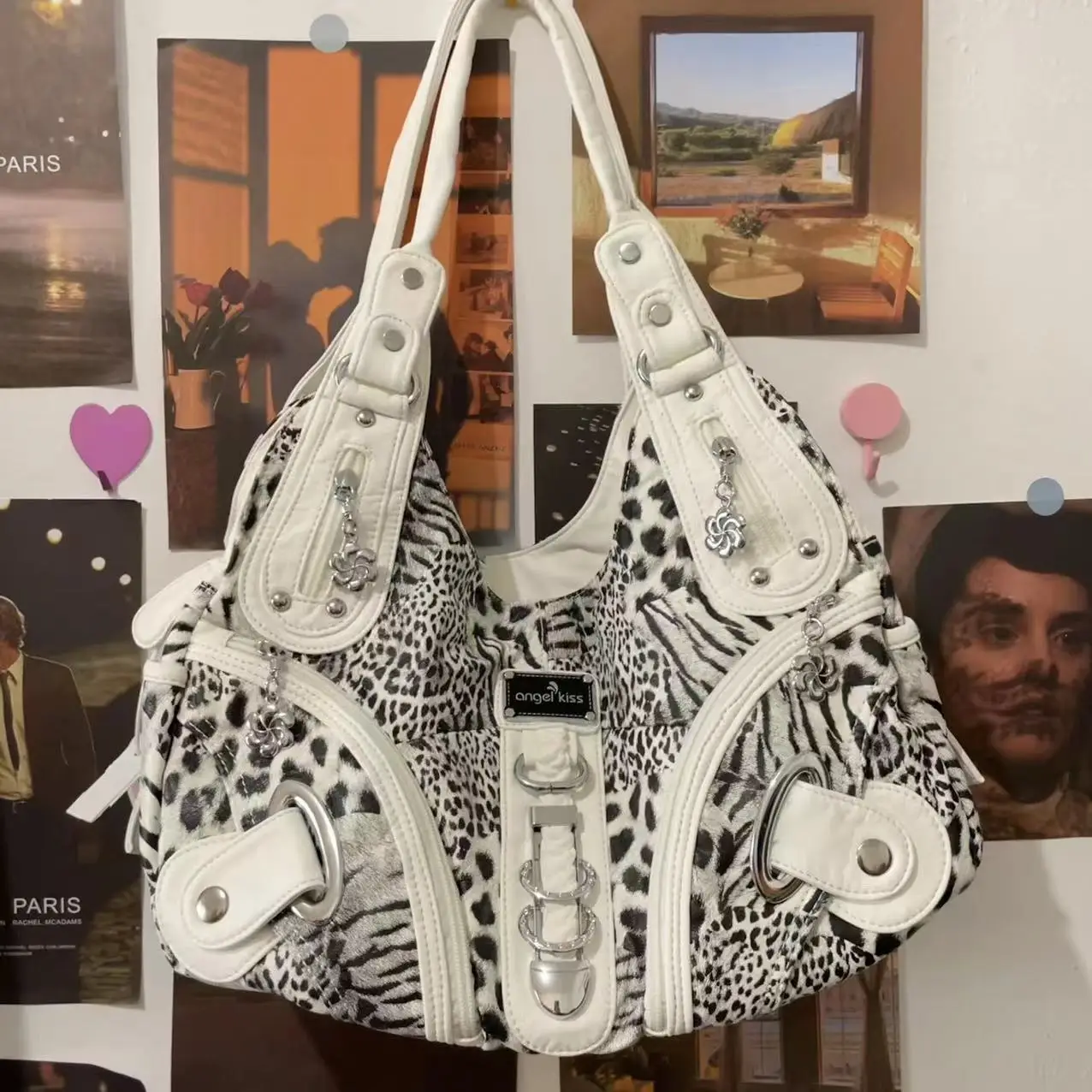 Женская Сумка через плечо с леопардовым принтом