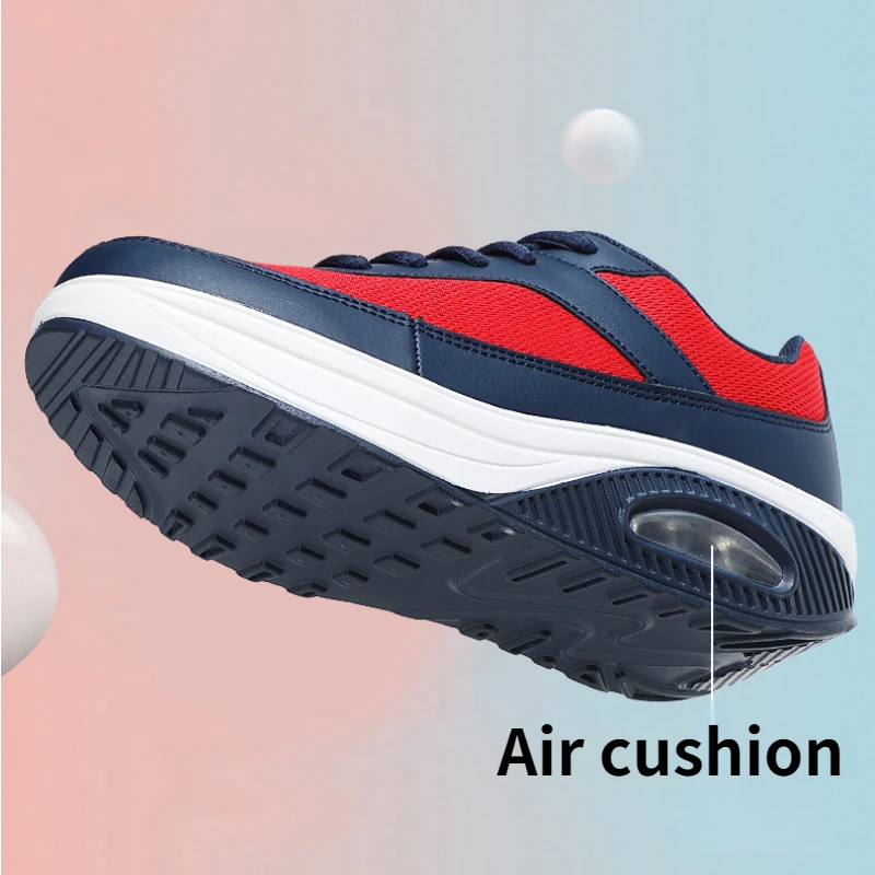Women's Chunky Sneakers Cushioned Air Cushion Impact Resistant Training Footwear Cotton Lace Up Soft Travel Holiday Casual Shoes