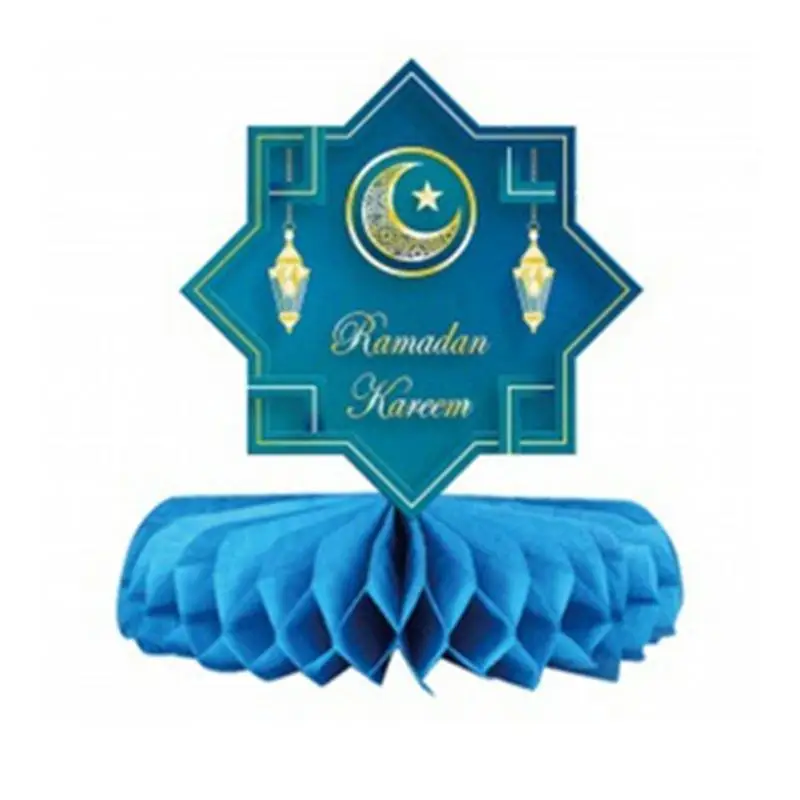 

9piece Moon Star Decoration Crafts Party Wedding Paper Fan Honeycomb Ball Diy Folding Eid Ramadan Decoration Home Theme Party