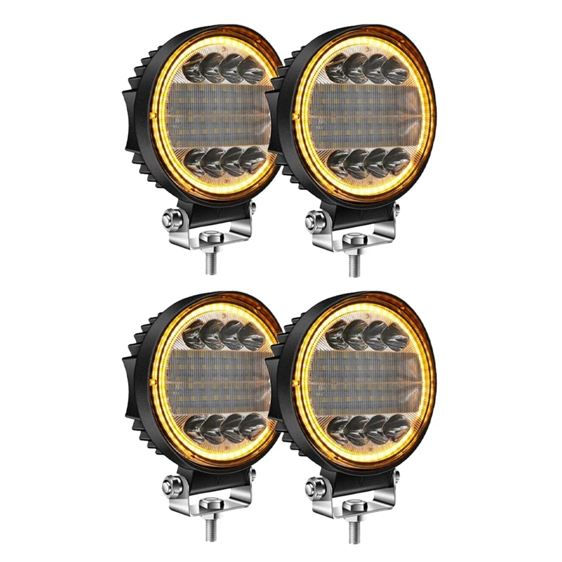 

4-кратный 5-дюймовый 200 Вт светодиодный рабочий фсветильник рь комбинированный точечный прожектор для внедорожного вождения Янтарный противотуманный фонарь