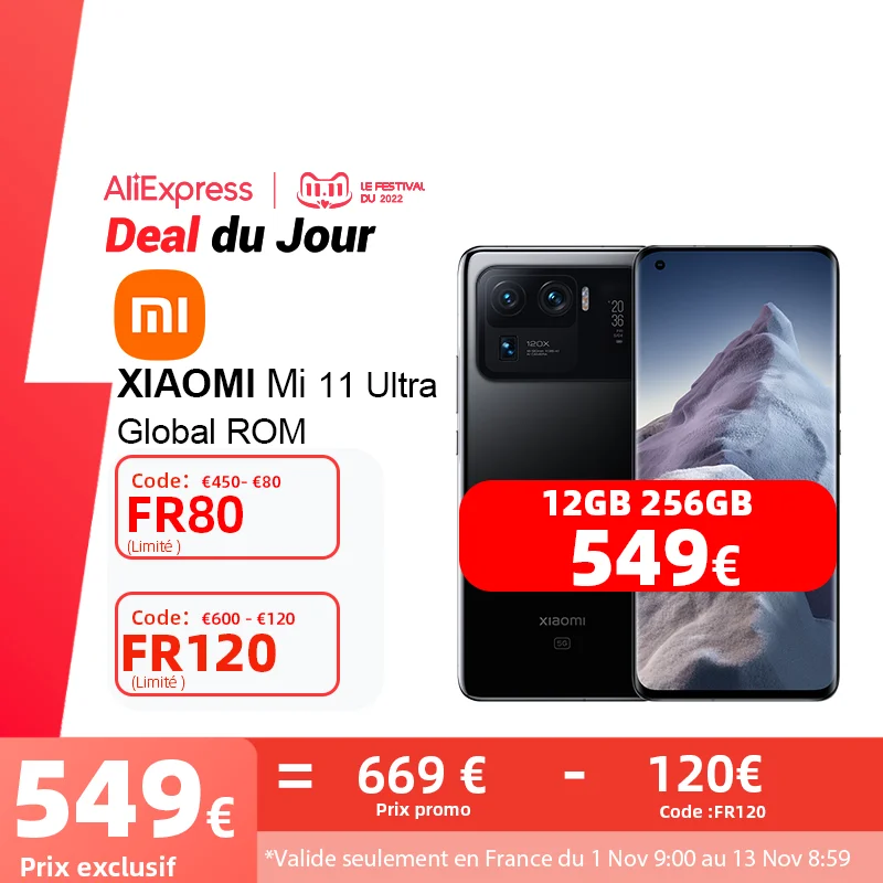 Cena Globalny ROM Xiaomi Mi 11 Ultra Smartphone Snapdragon 888 Octa Core 50MP Potrójne Kamery 120Hz 2K Ekran AMOLED 5000mAh Bateria