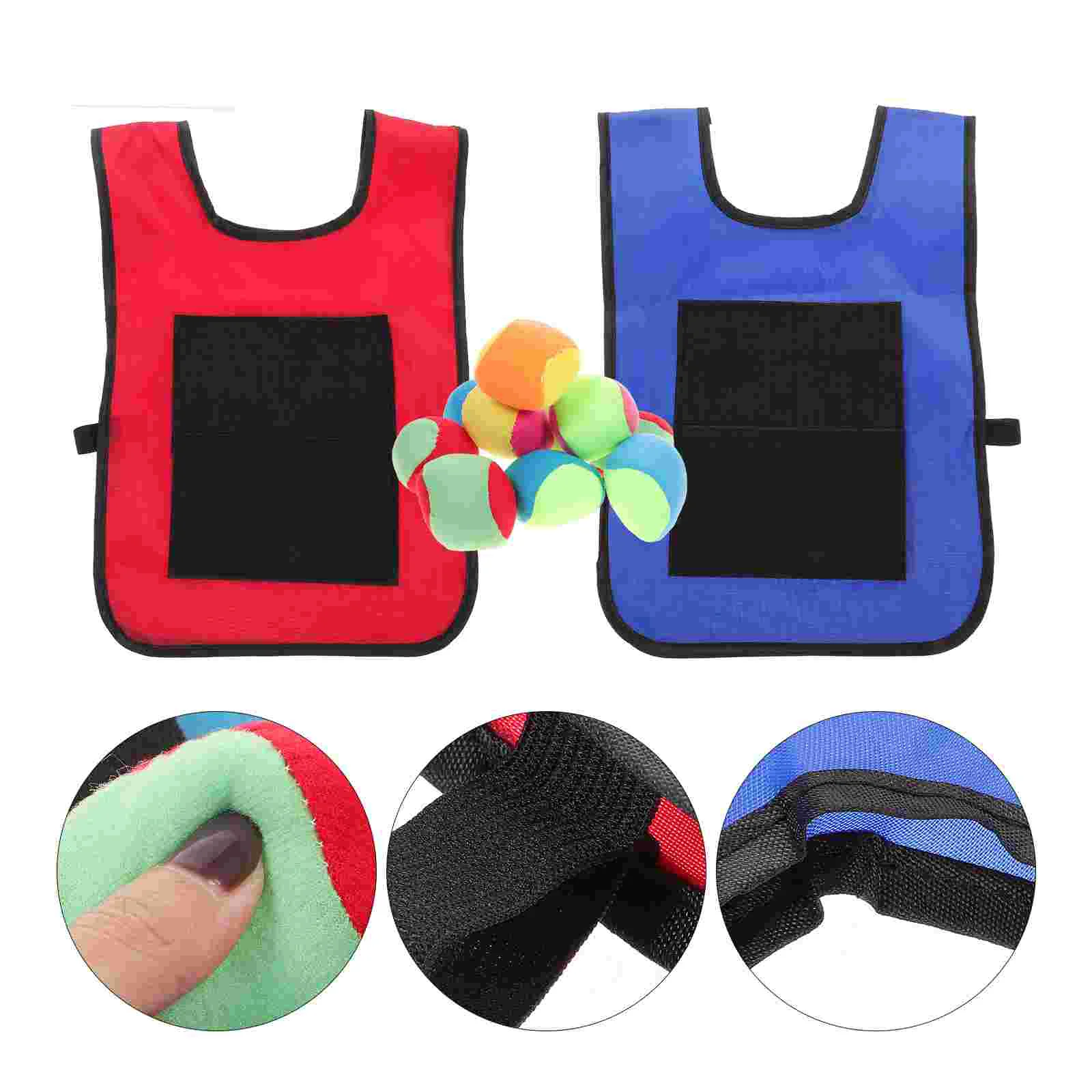 

Stickyvest Game Target Dodgeball Kidsoutdoorgames Throwing Set Tag Toys Toy Jersey Catch Vestsstick Yard Props Dart Children