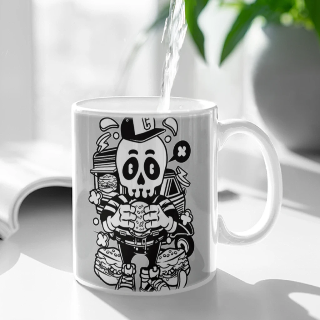 Кофейная кружка с принтом черепа 11 унций забавная керамическая чашка для кофе