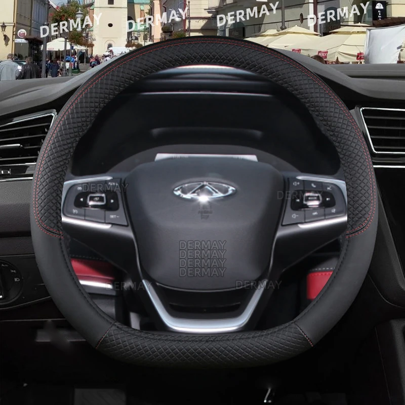 

Чехол на руль автомобиля Chery Tiggo 7 Pro Tiggo 7 Plus T15 DR F35 6,0, 9 цветов, нескользящие автомобильные аксессуары из искусственной кожи