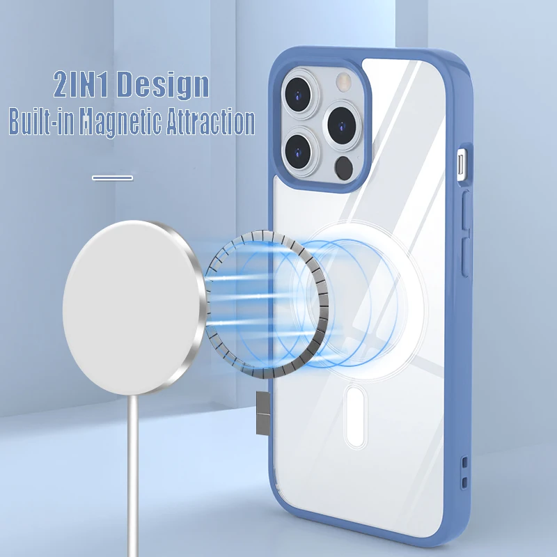 Роскошный чехол для телефона iPhone 13 12 11 X Xs Max Magsafe магнитная Беспроводная зарядка