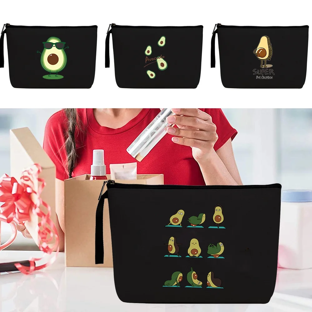 

Avocado Ladies Nurse Printed Cosmetic Bags Foldable High Capacity Women Makeup Bag Eco Reusable Storage Bag Chic Pencil Case