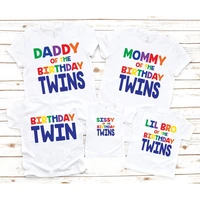 family matching shirt twin rainbow birthday party clothes summer top childrens t shirts boy girl clothing 3 13 year outfit gift