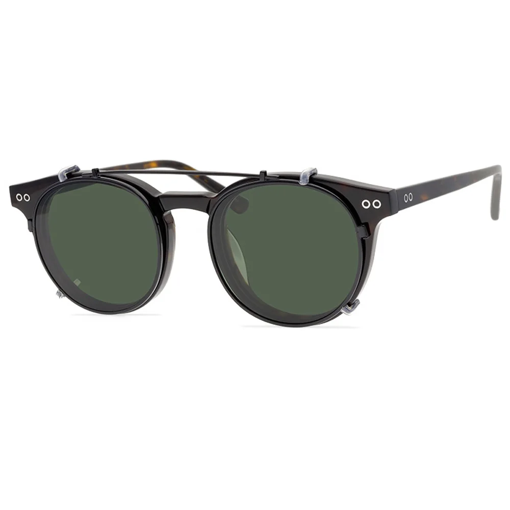 

New Double Lens UV400 Polarized Men Driving Glasses Plastic Titanium Tortoise Designer Glasses With Box Size