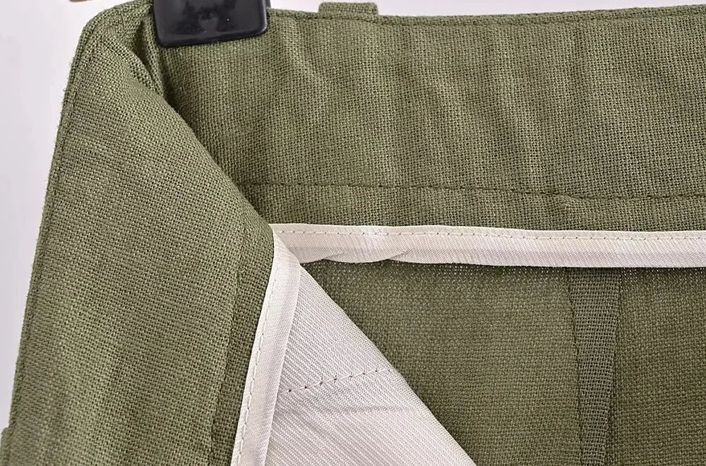 TRAF Women Fashion Side Pockets Front Darts Linen Shorts Vintage High Waist Zipper Fly Female Casual Clothes Short Pants Mujer