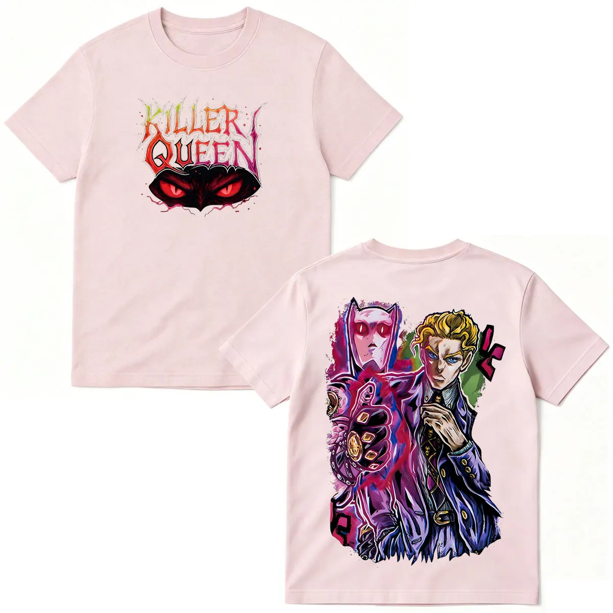 Фото Футболка с изображением Кирой Йошикаге из аниме Jojo Bizarre Adventure Killer Queen Eyes, мужская и женская модная футболка из 100% хлопка с короткими рукавами, топы №4