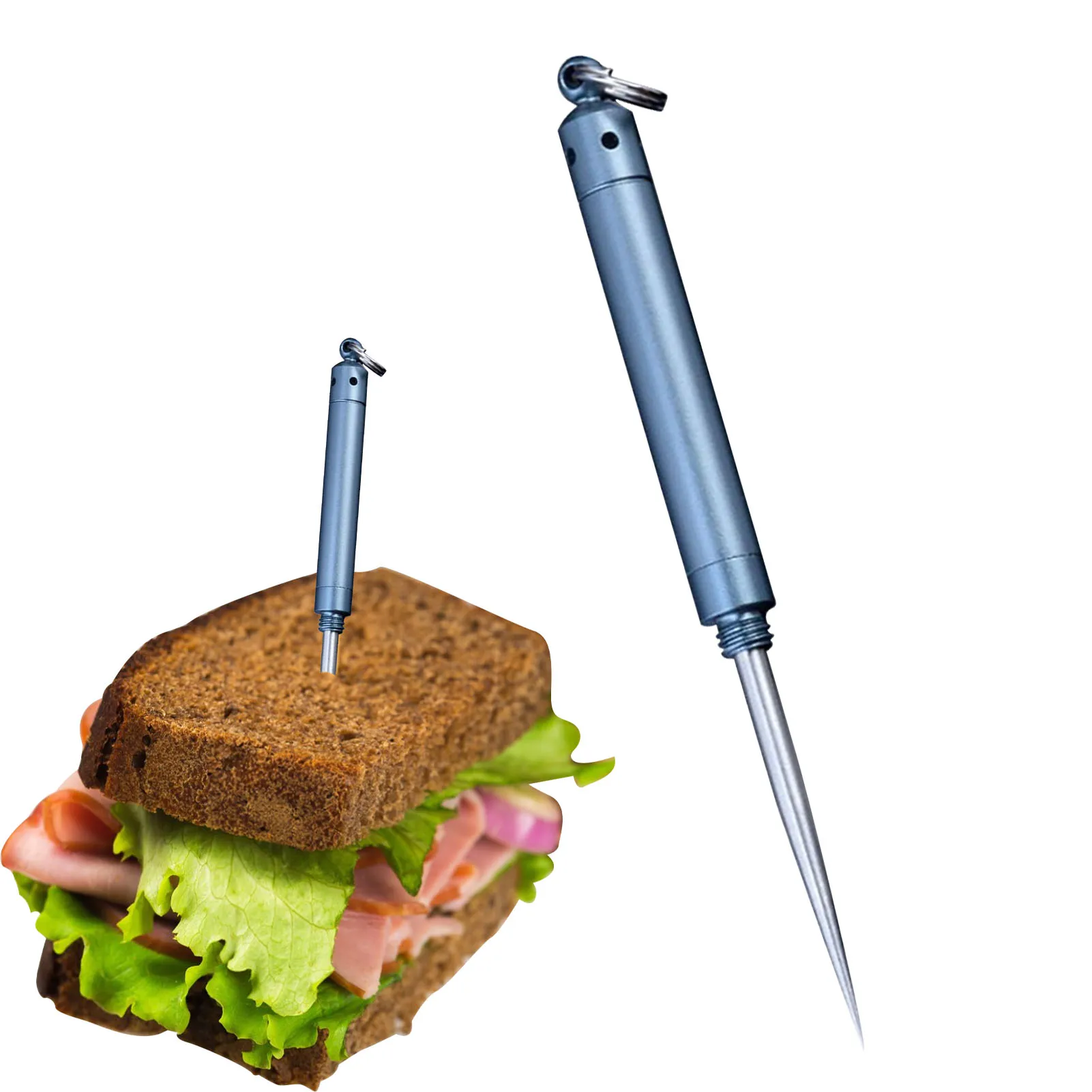 

Portable Stainless Steel Toothpick Aluminum Metal Toothpick Holder Decorative Outdoor Toothpick With Reusable Food Fruit Picks