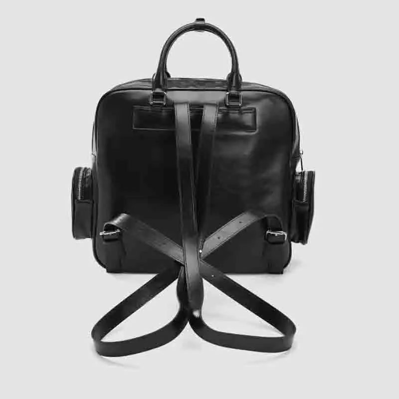 Роскошный черный дорожный рюкзак большой объем из искусственной кожи 2024 сумка с