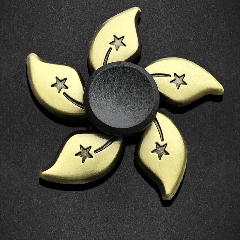 

Fidget Spinner Hand Spinner Dice Bauhinia Rudder Exterior Smooth Finger Brass Color Zinc Alloy Metal Tri Spiner Gyro Toy for Kid