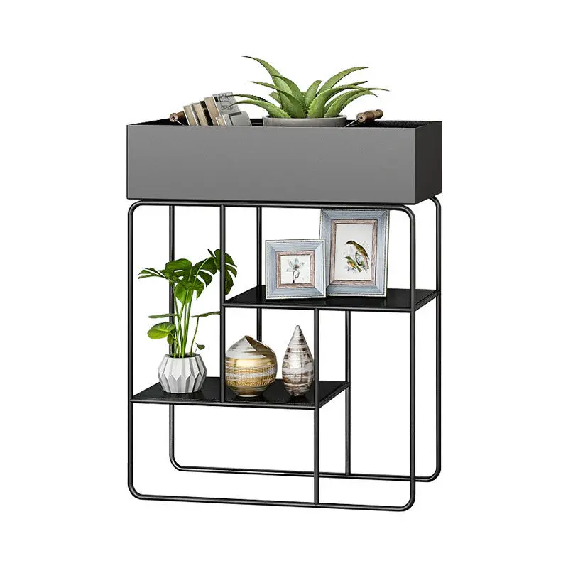 Скандинавская железная стойка для цветов хранения напольная зеленая цветочных