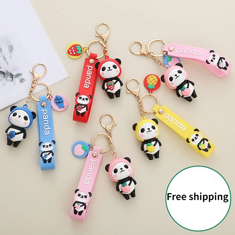 

Мягкий силиконовый брелок в виде панды, брелок в виде девушки, автомобиля, школьного портфеля, пары, китайский брелок, новые милые аксессуары для корейских сумок
