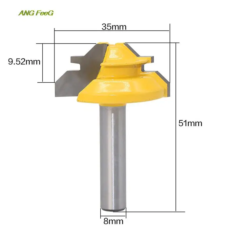 

45 Degrees Yellow Carbide Router Bit Cutting Accessories Power Tool Attachments woodworking tools cricut tools cricut tools