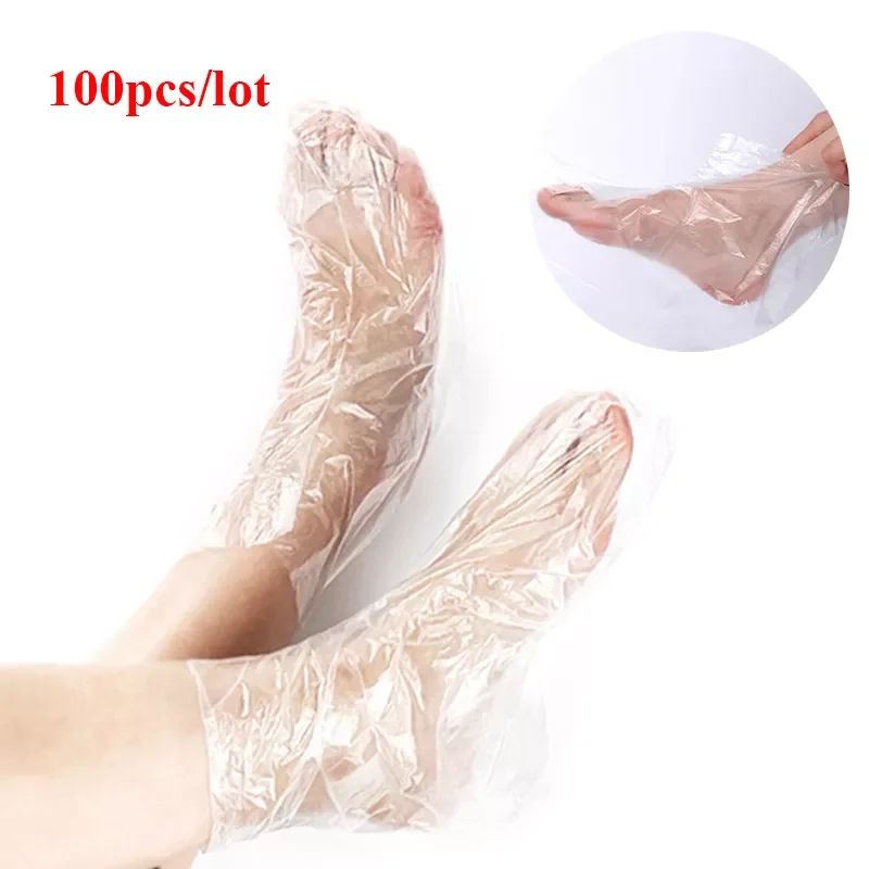 

100PCS Transprent Disposable Foot Bags Detox SPA Covers Pedicure Prevent Infection Remove Chapped Foot Care Tools Bath Wipe