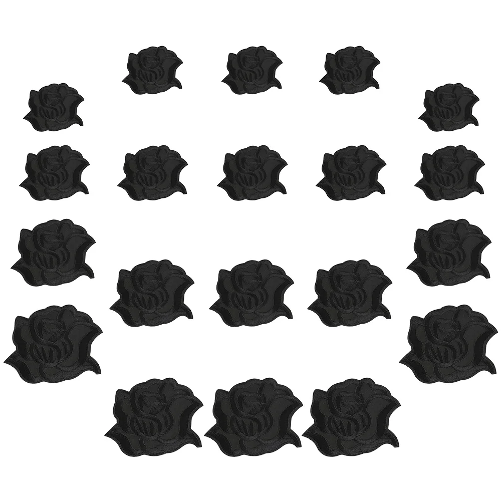 

20 Pcs Vervet Jeans Rose Patch Floral Applique Patch Rose Sew Patches Flower Embroidered Patches