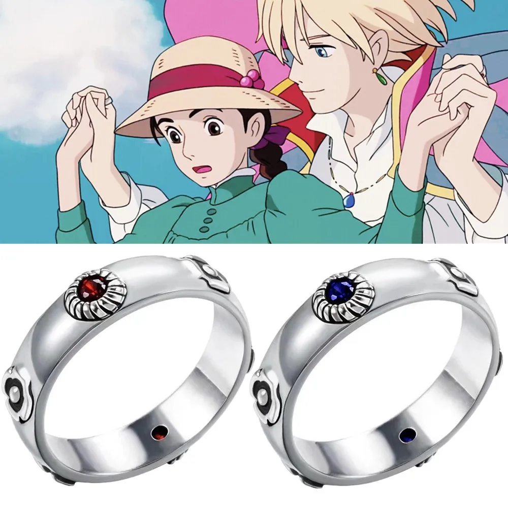 

Anime Howl's Moving Castle Hayao Miyazaki Sophie Howl Cosplay Couple Lover Ring Prop Jewelry Adjustable Accessories Rings Gift