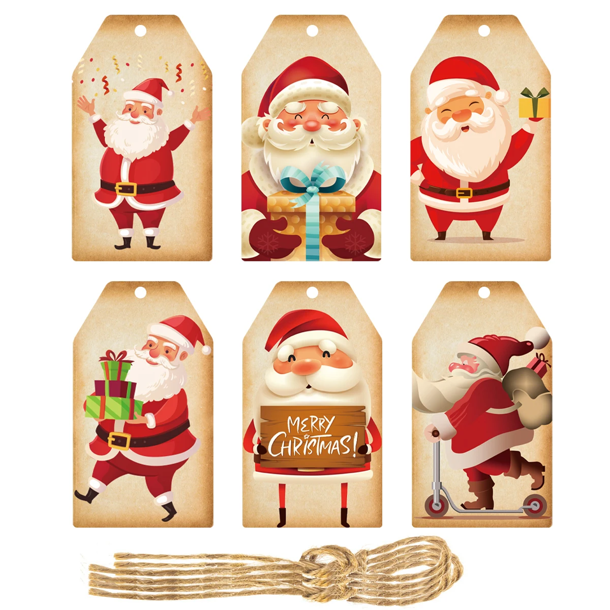Рождественские крафт-бумажные бирки 60 шт