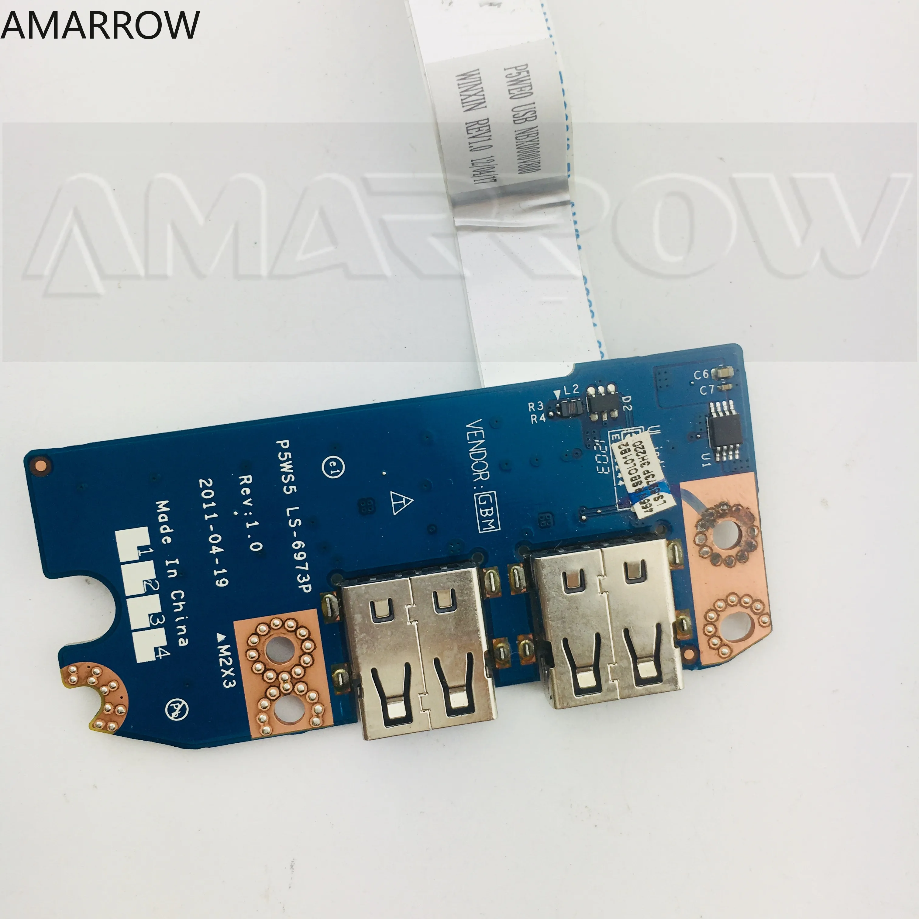 Оригинальный, бесплатная доставка, для ACER Gateway NV55 NV55S NV55S37U, USB плата, LS-6973P