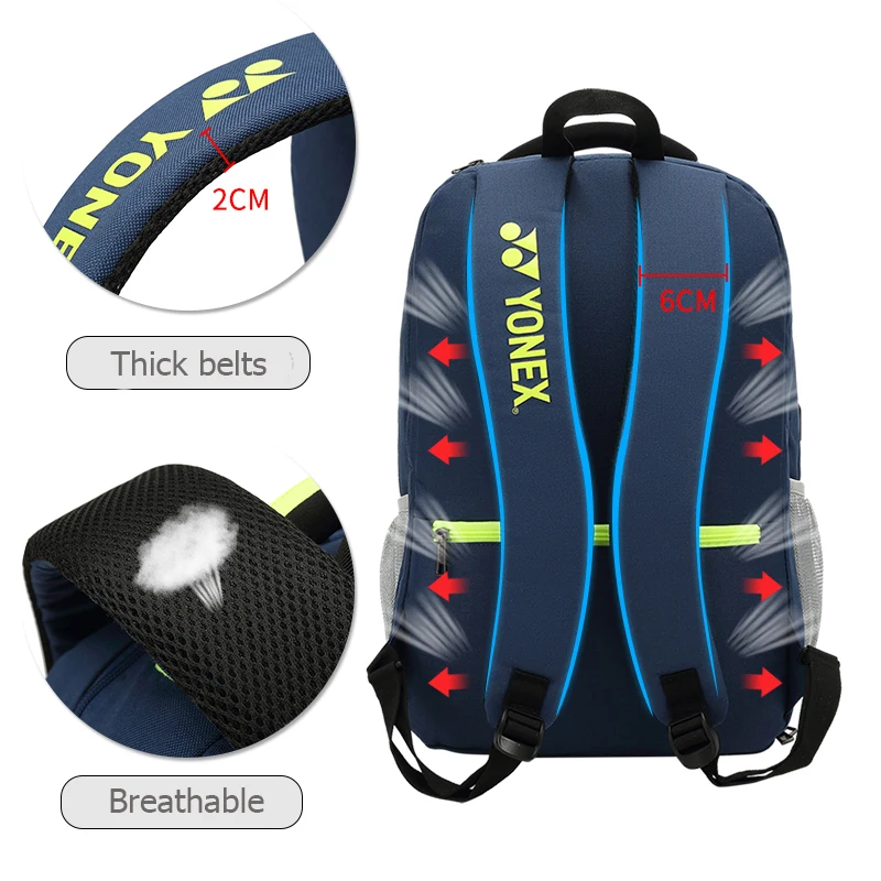 2022 New YONEX Badminton Backpack Sports Bag With Shoe Compartment For Training & Daily Using Hold Most Badminton Accessories