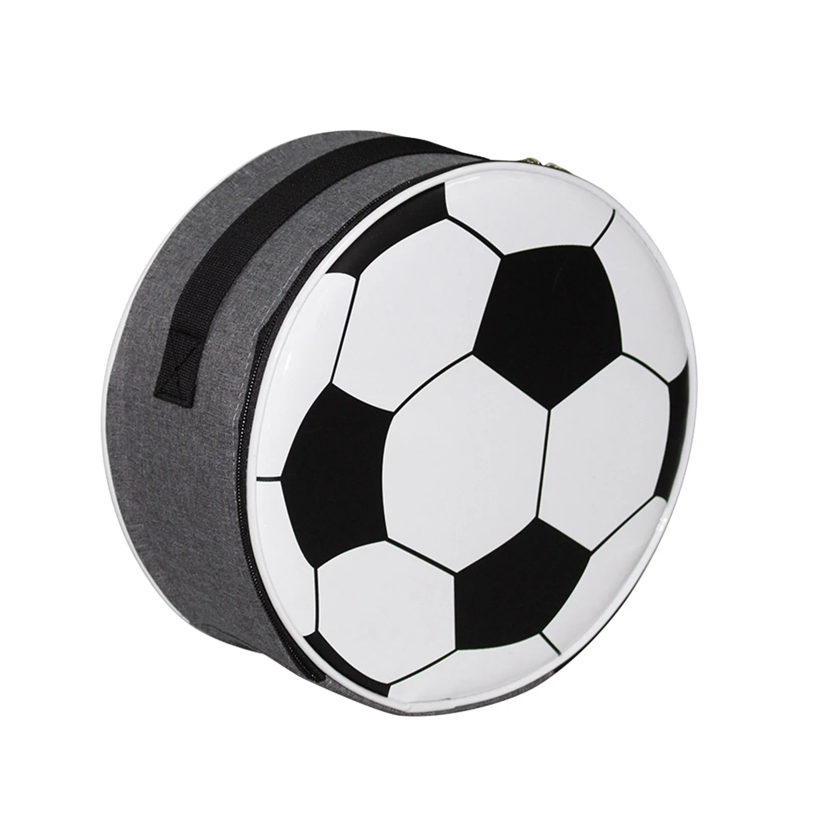 

Insulated Football Kids Lunch Bag Reusable Bento Tote Bag With Adjustable Strap Round Thermal Bags For Children Lunch Snack Bag